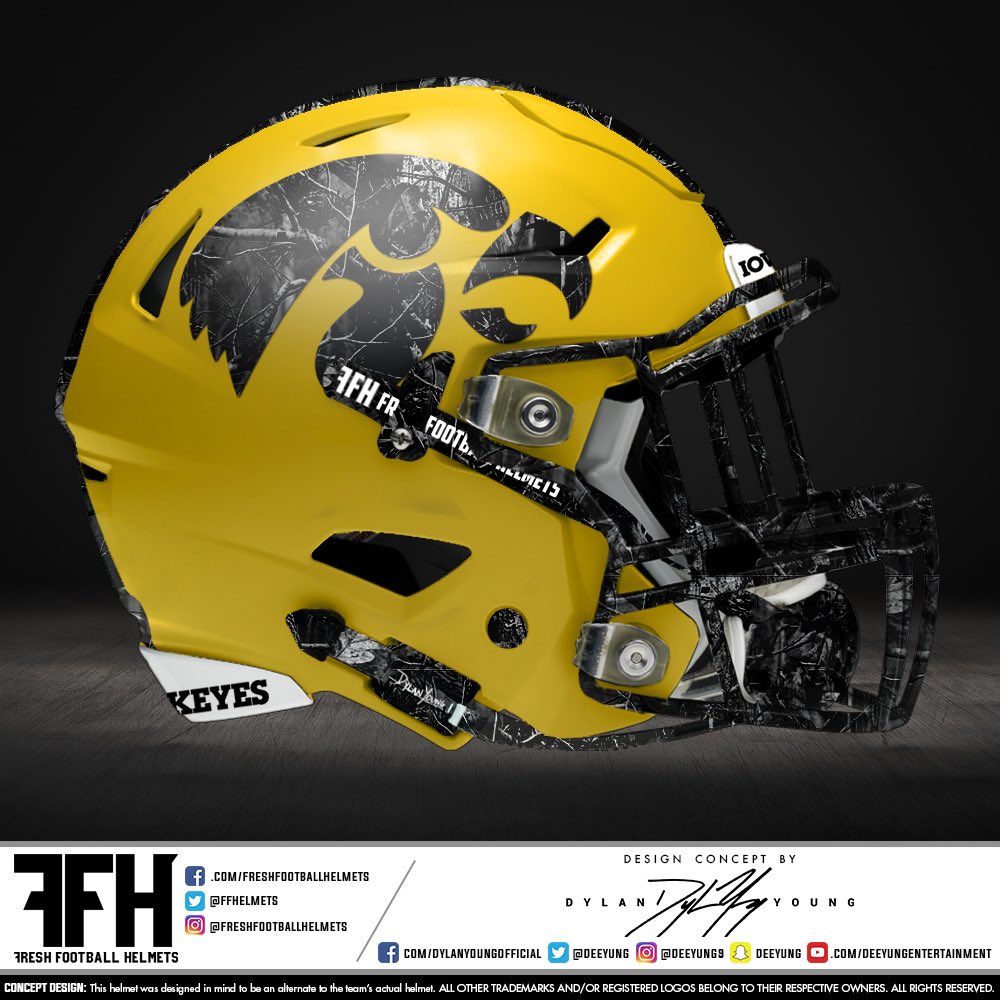 FFhelmets's tweet image. Iowa Hawkeyes, college. Design concept by @deeyung. #FreshFootballHelmets