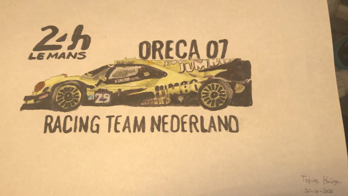 Ik ben trots op jullie doorzettingsvermogen ondanks alle tegenslagen vorige maand tijdens de #LeMans24 @RacingTeamNL @nyckdevries @GvanderGarde en Frits! Daarom deze tekening voor jullie. https://t.co/lmaC7aYnlx