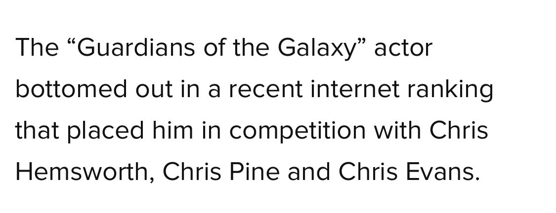 Chris Pratt lost a made up Twitter poll about who the best Chris is and Hollywood is having a meltdown like he's just been murdered or something