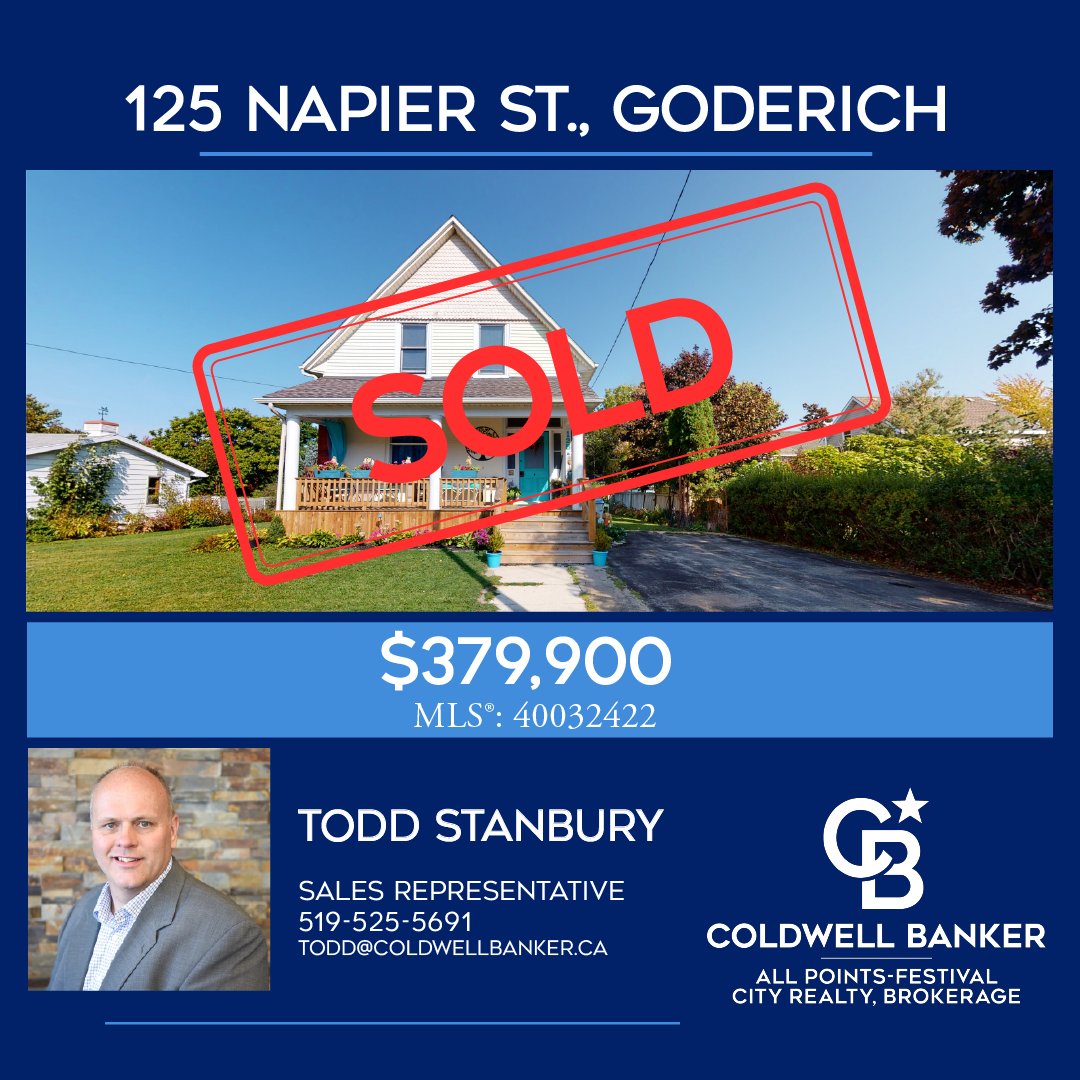 🏡 SOLD!

Congratulations to Todd Stanbury on the sale of a charming brick home in Goderich.