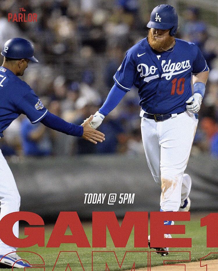 Are you ready to cheer on our Boys in Blue for game 1 of the World Series!? ⚾️💙 First pitch scheduled at 5:11pm this evening! Book your table by emailing contact@theparlorhollywood.com or calling (323) 930-2100. #GoDodgers