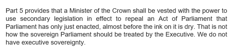 3. As Judge pointed out, the government has become dangerously fond of "Henry VIII clauses" & other procedures, that give ministers the right to amend or repeal laws passed by Parliament. If you believe in the sovereignty of parliament, you don't take Henry VIII as a role model.