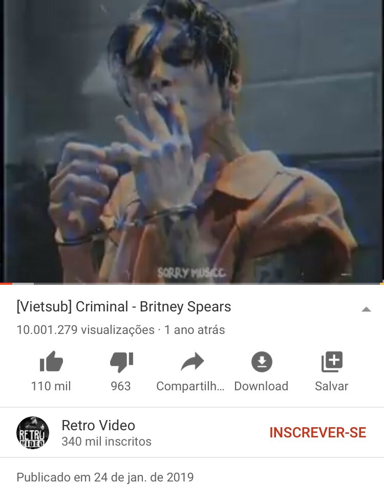 Britney Charts On Twitter Criminal Has Now 10 Videos On Youtube With Over 10 Million Views They Together Add Up 270m Streams Only 3 Are Official Though Https T Co Oug6nom05a - britney spears toxic roblox music video youtube