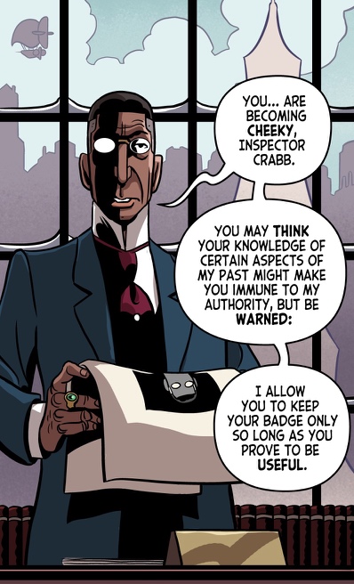 Over In the villain corner, we have the likes of LORD AND LADY HAWTHORNE - an icy criminal mastermind and her animalistic enforcer of a husband - the ambitious and duplicitous CHIEF JUSTICE GALL, and the masked conductor of chaos known as THE BLACK NOTE ??