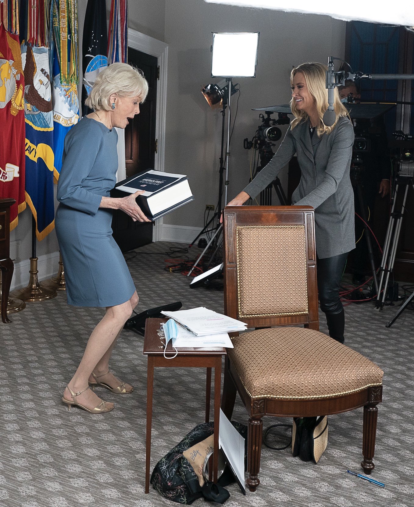 Handing Lesley Stahl just a small part of what President. 