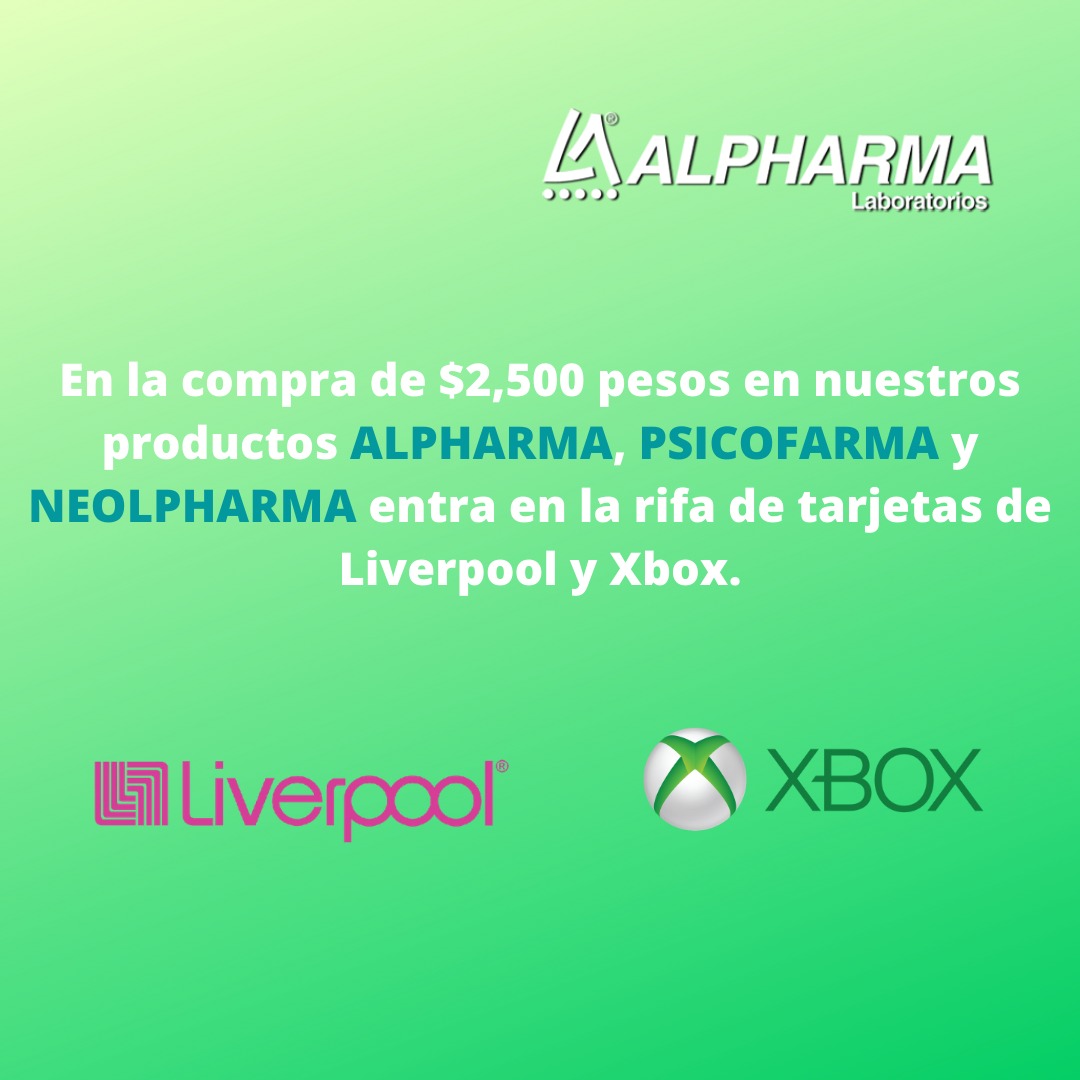 Entra a la gran rifa que te ofrece Alpharma Laboratorios😎
🛒 Compra en nuestro e-commerce: rase.mx
🌐Pagina oficial : rase.com.mx/exporase
Día de la rifa 20 de octubre, consulta el ganador  en facebook