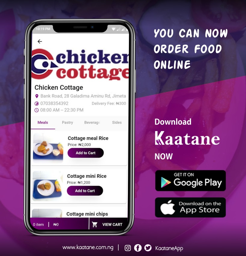 KaataneApp's tweet image. Chicken Cottage is now live on @KaataneApp 

Don&apos;t miss  their Cottage meal combos.  
Download Kaatane now to start placing orders.