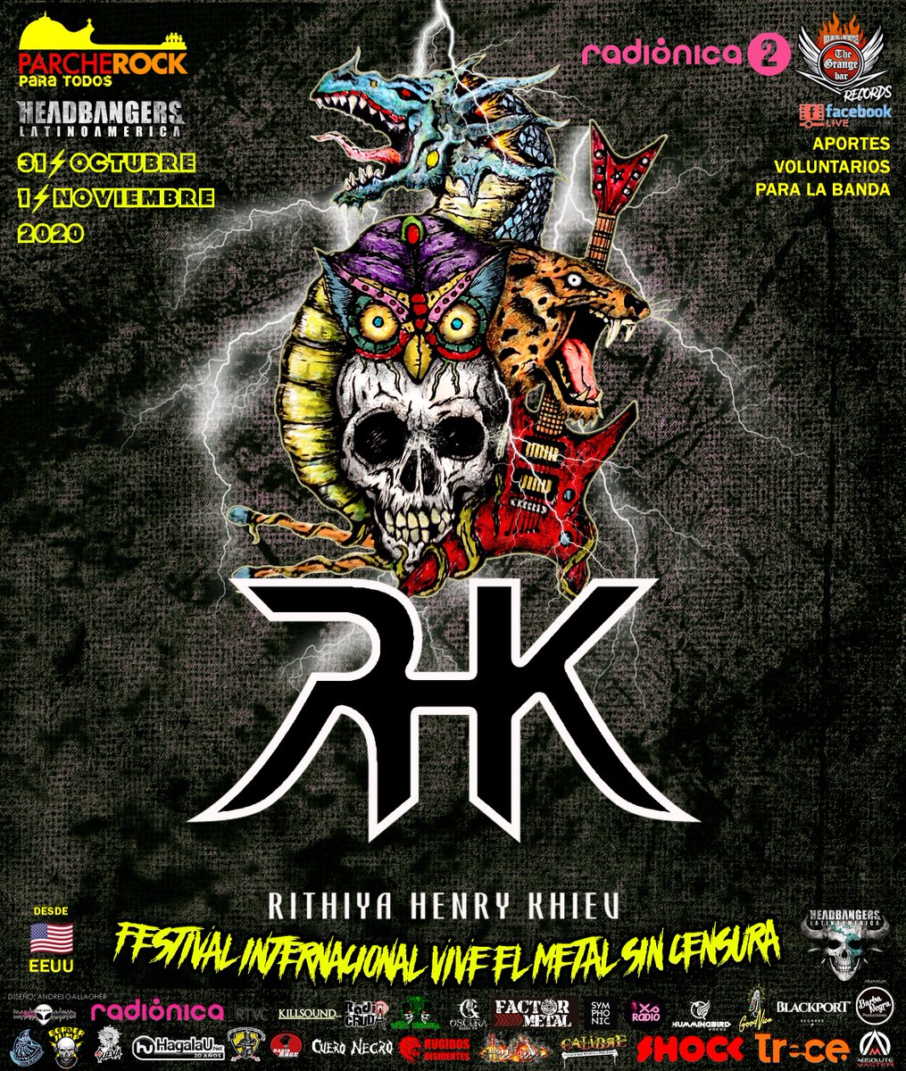 Desde Chile #NuncaSeremosDichosos 🇨🇱🇨🇱 Brasil #ParadiseinFlames 🇧🇷🇧🇷 <a href="/Pitbullhc/">Pitbull Hardcore</a> 🇨🇴🇨🇴 y <a href="/RHK_Studios/">Rithiya Khiev</a> desde EUU 🇺🇸🇺🇸 todos los extremos del mundo en #ViveElMetalSinCensura 31/10 y 1/11 #QuedateEnCasa