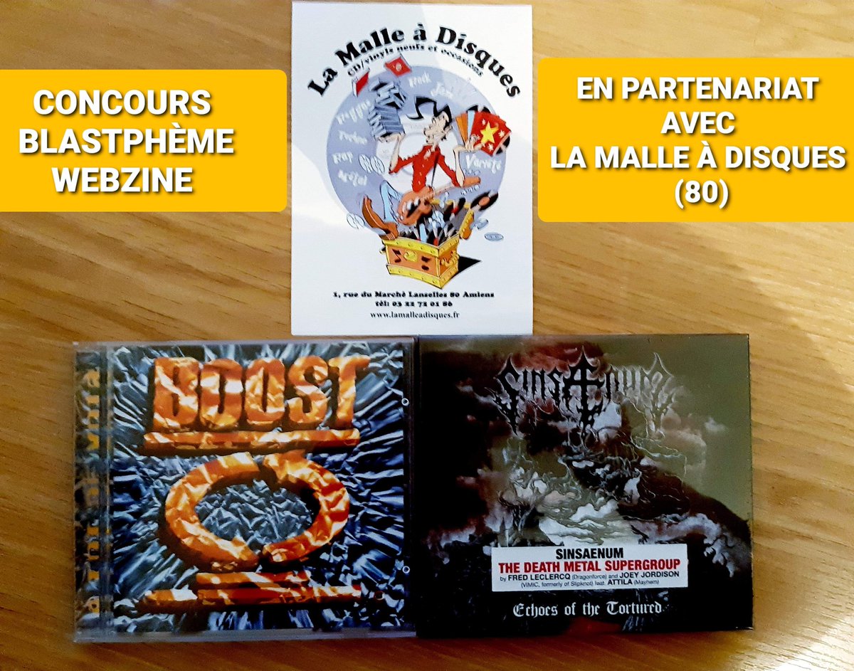 Concours sur pour gagner 2 CD en partenariat avec La malle à disques. (Amiens 80)

Concours uniquement sur notre facebook facebook.com/blastphemewebz…

#concours #metal #album