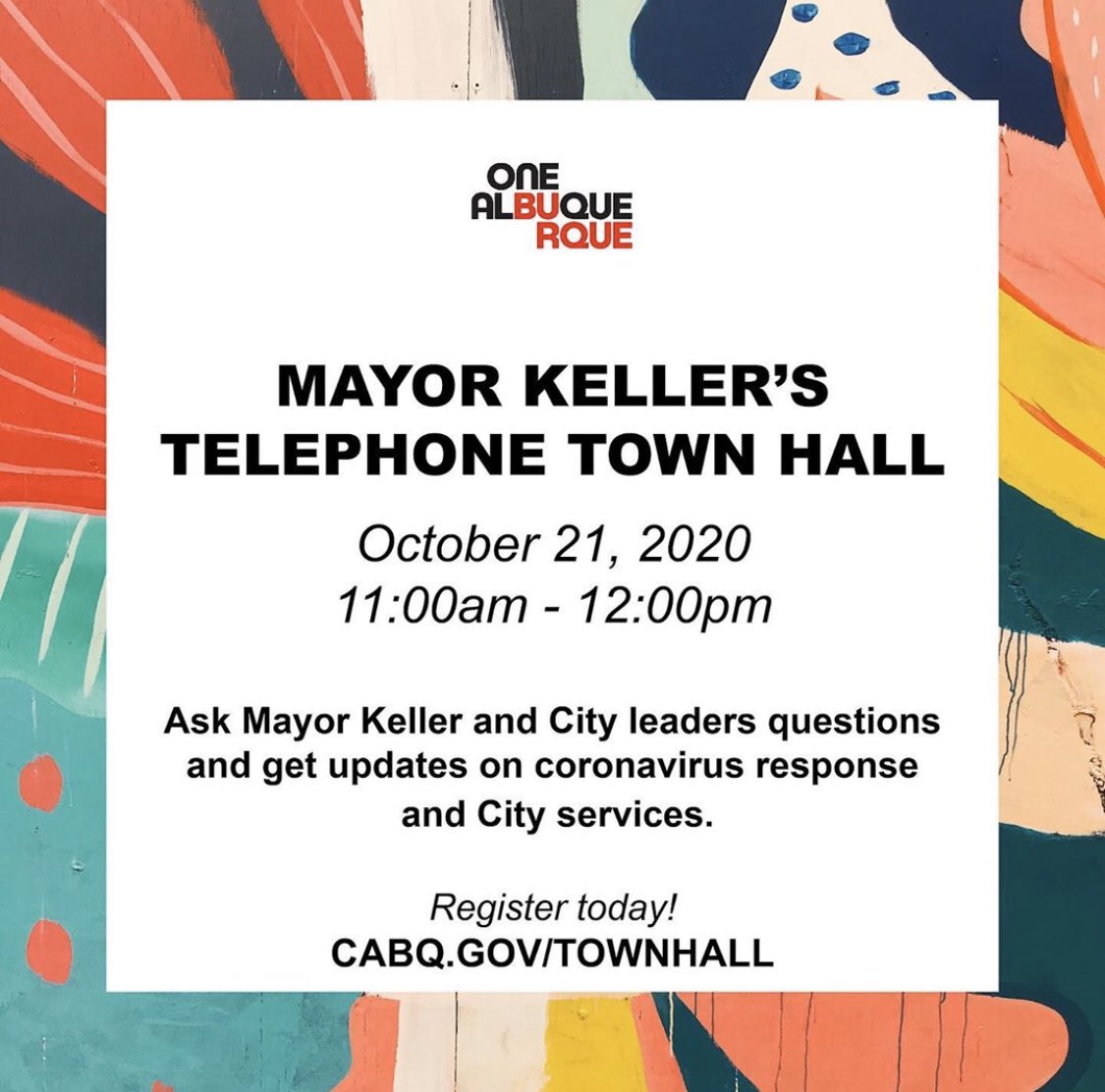 CABQRaceEquity's tweet image. Only a little time left to register for @MayorKeller @AlcaldeKeller bilingual town hall. 

cabq.gov/townhall

cabq.gov/llamada