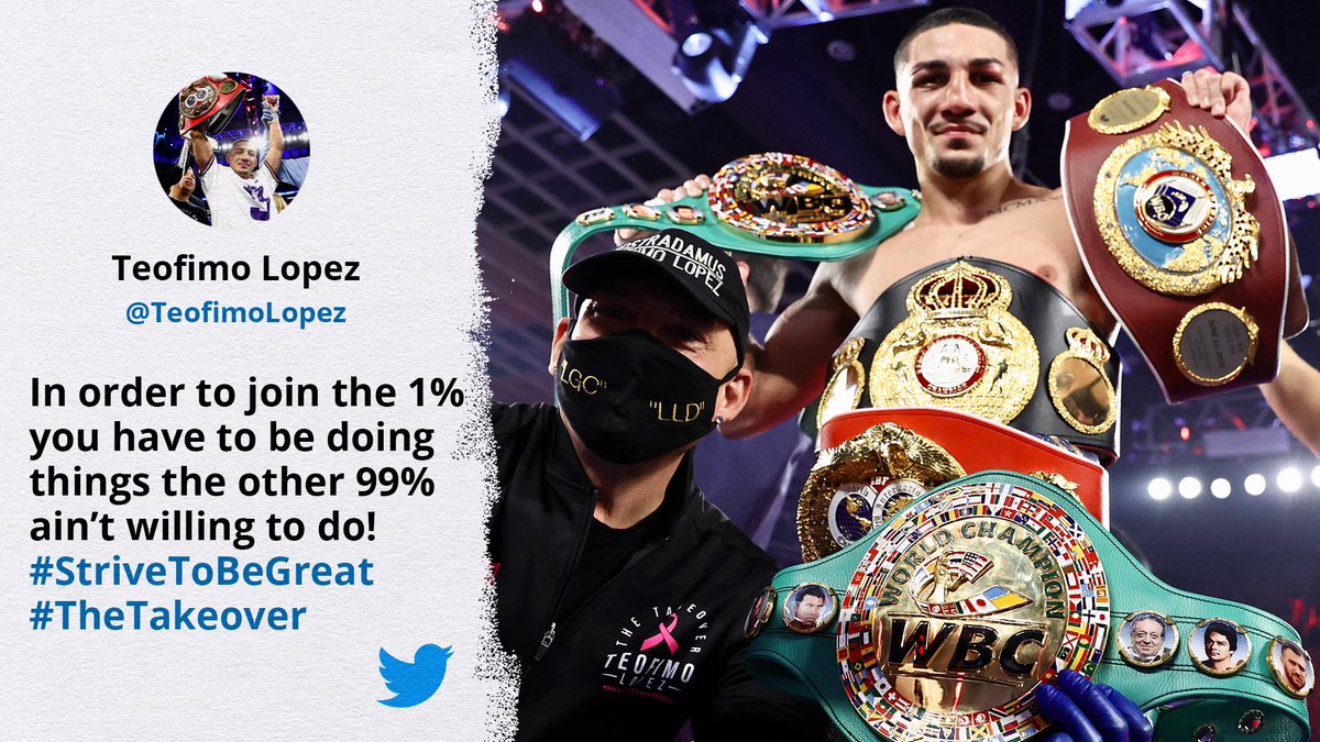 Some 4-belts-at-age-23 real talk right here. π
@TeofimoLopez | #TheTakeover https://t.co/S1I3kL8jOB