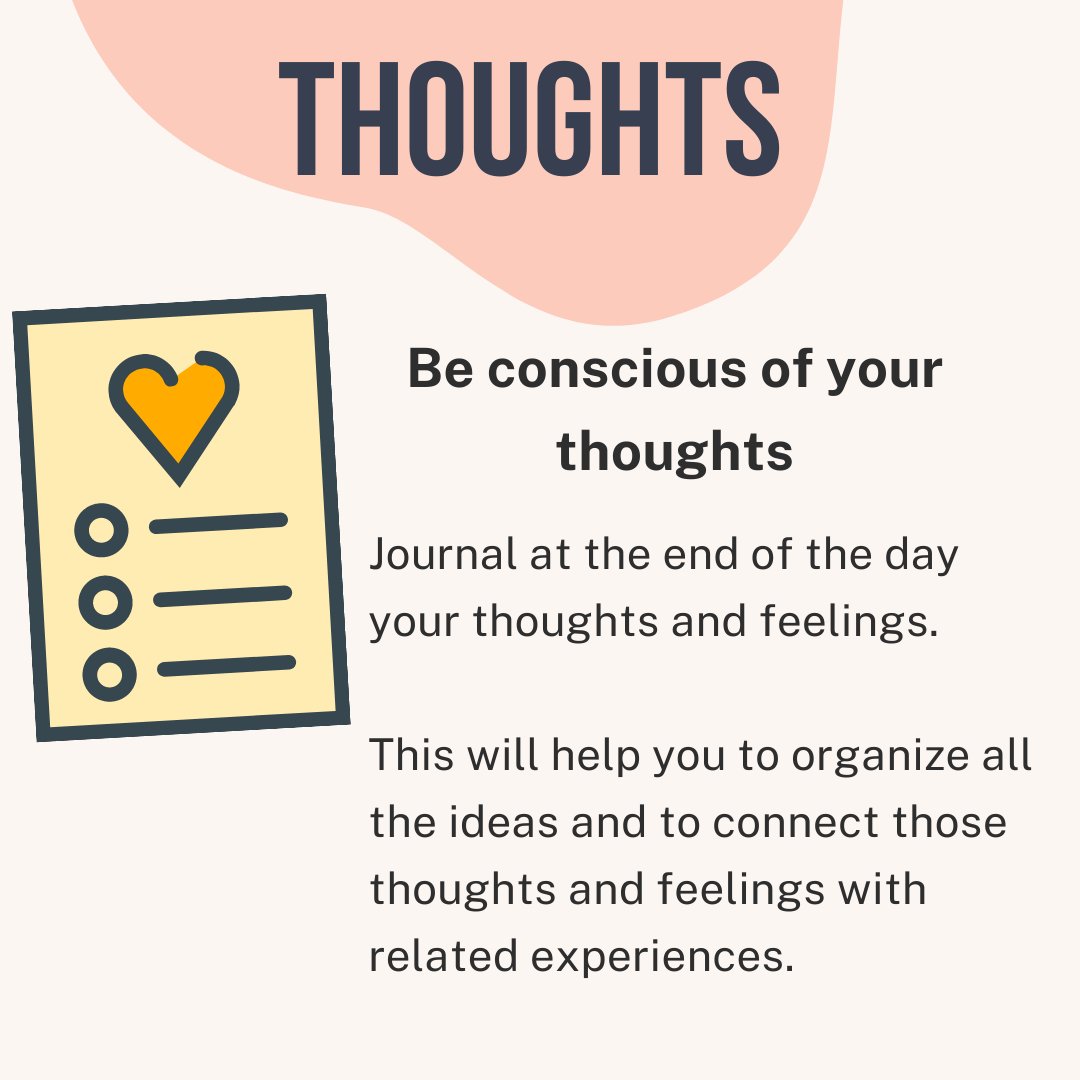 Learning how to manage our thoughts, emotions, and behaviors can help us to achieve our goals. Let's start with thoughts 🧠

Journaling can help us to feel more in control of our thoughts and emotions! ✏️

#HandleNegativity #MentalWellness #SelfCare