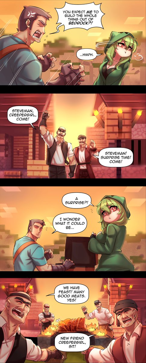 When Creeper &amp; Minecraft Steve visited a village ? 
