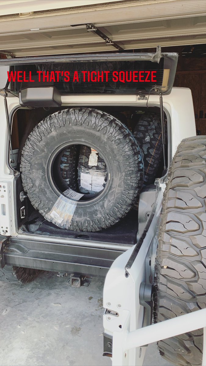 BigGuysNeedHugs's tweet photo. I realized it’s been a long time since I posted about the Jeep... so here is an update:
Lowered the Jeep 1 inch 
New shocks and coil springs
Moved up to 37” tires and 17” wheels
New front and rear bumpers
New spare tire carrier
Soft top for summer
And sway bar disconects https://t.co/RIYB6NOK0X