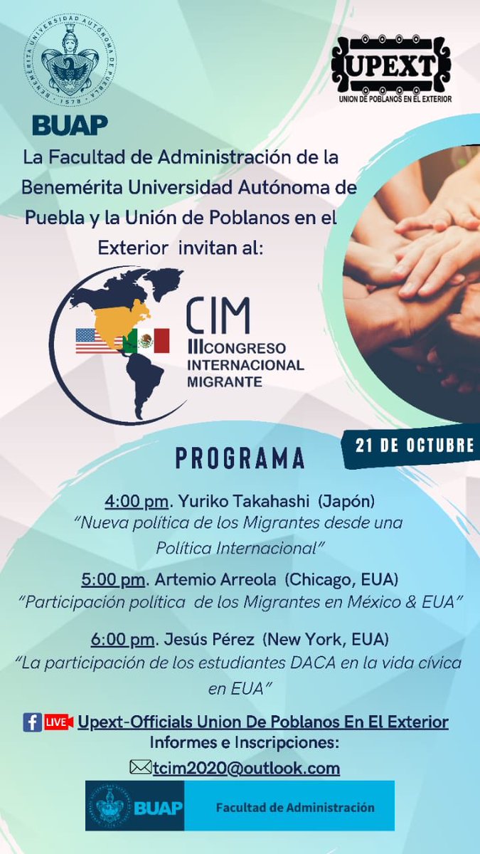UPEXT's tweet photo. III Congreso Internacional Migrante 2020 BUAP-UPEXT https://t.co/d3P5XJ5txK