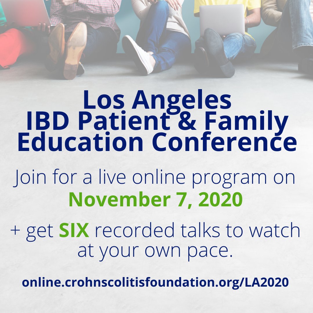 Register now for the LA @CrohnsColitisFn Chapter Patient Education event.  Great program planned by @GIdietitian & Dr Jenny Sauk + our fantastic LA Chapter manager McKenna Plant and team. It's open to EVERYONE: online.crohnscolitisfoundation.org/site/Calendar?…