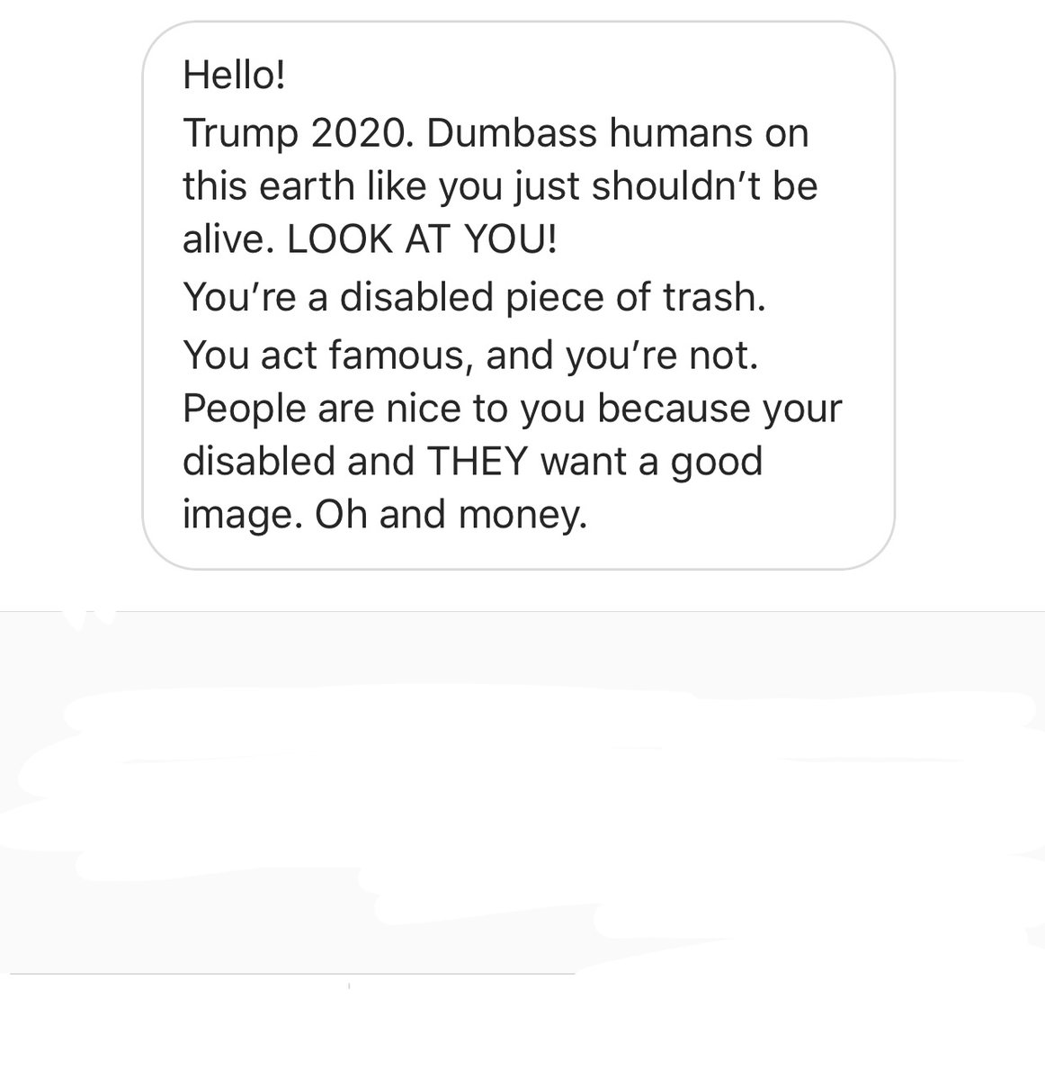 Got this message last night. Still think politics is just a “difference of opinion”??? 😡😡😡 https://t.co/S7nothhSeN