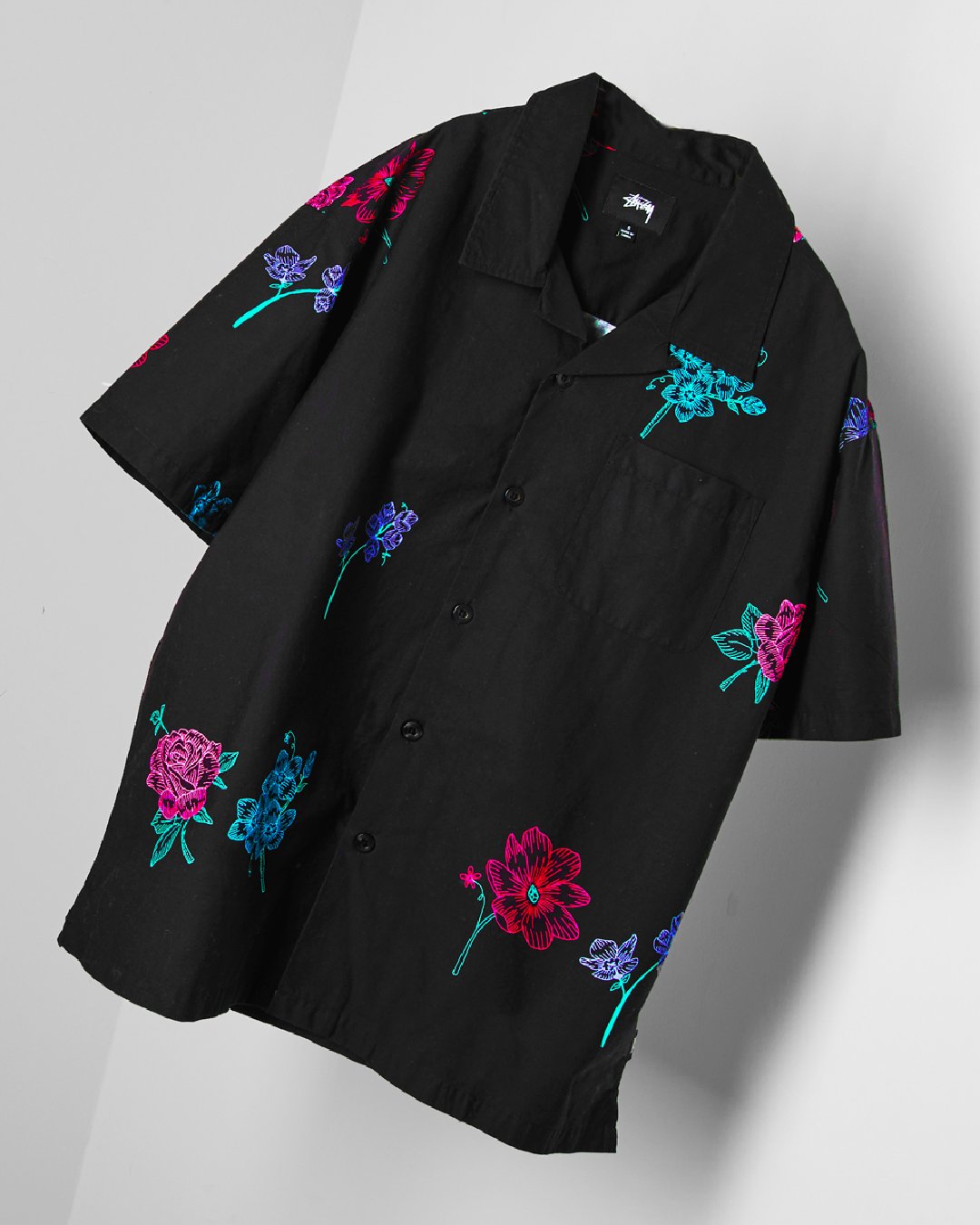 新品・未使用 Stussy Hand Drawn Flower Shirt