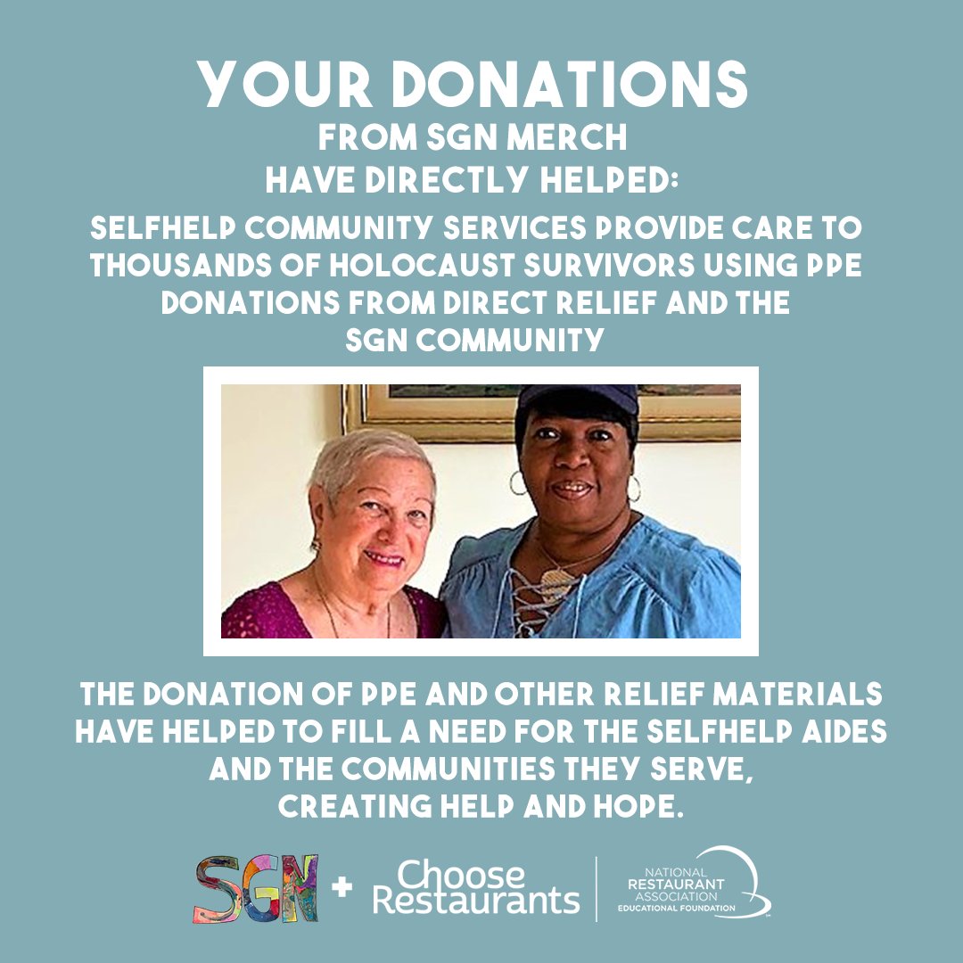 somegoodnews's tweet photo. @SelfhelpNY helps 1000s of Holocaust survivors maintain their independence and dignity through a range of housing, health care, and social services. Thanks to YOUR purchase of any #SGNMerch on @sevenly, we were able to donate PPE to support their cause! https://t.co/oTz7WxBKpU
