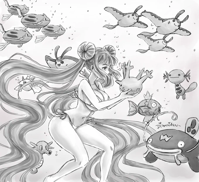 Inktober Day 20 Coral
#Inktober #Pokemon #bikini 