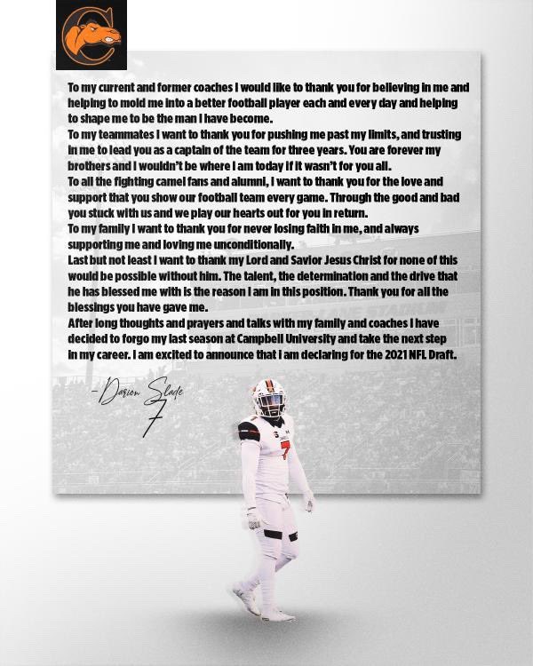 Thank you at <a href="/GoCamelsFB/">Campbell Football</a> for everything. Signing off ‼️ 7️⃣ out ✌🏽