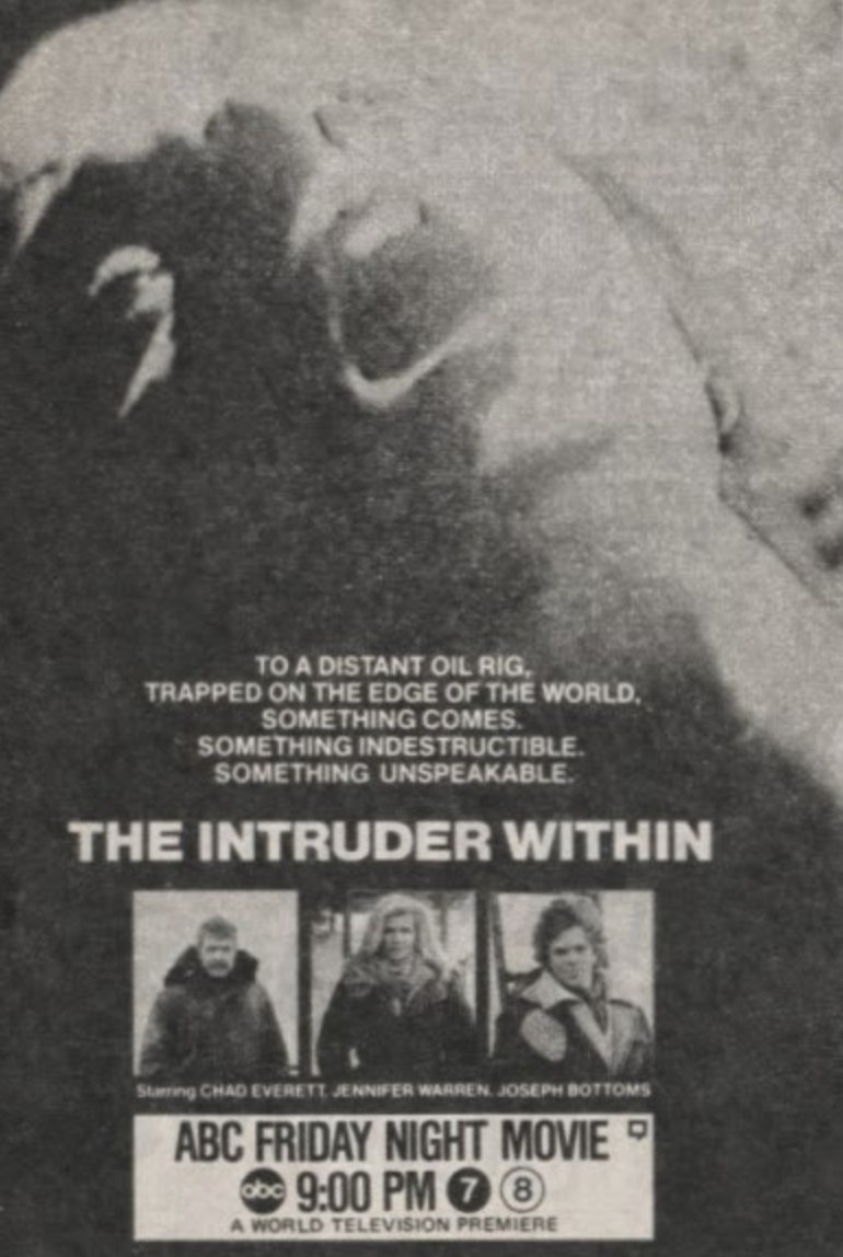 Day 20 of the  #31DaysofTeleterror celebrates the underrated Alien ripoff The Intruder Within (1981). Instead of a spaceship, we've got a motley crew on an oil rigger running afoul of some "prehistoric eggs." Yeah, you know the score. This is on YT: 