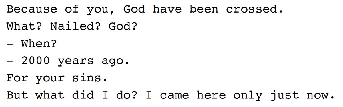 There's one scene where it attacks Christian theology, mocking the idea of "God dying for your sins." Again, this is a core Christian idea but the attack is so mild, most won't get it. Again this attack is a typical Islamic criticism of Christian doctrine (that Jesus was God). 4/