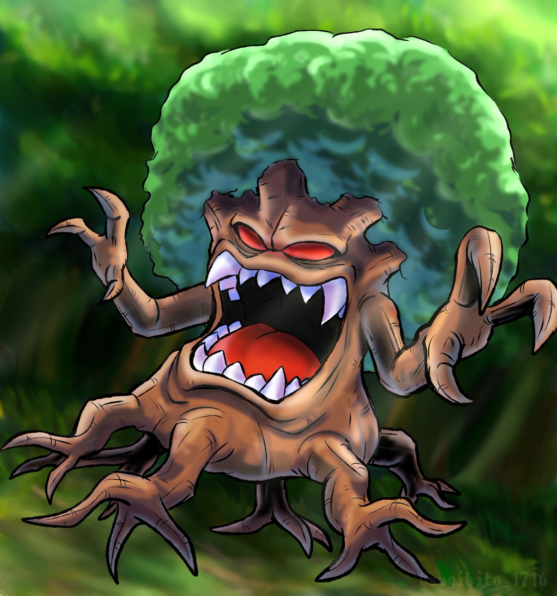 すぎやん ｄｑモンスターを描くシリーズ じんめんじゅ じんめんじゅを再び描きました この見た目 実にモンスターらしいモンスターで気に入ってます ライバルズみたいな塗り方をちょっと目指してます