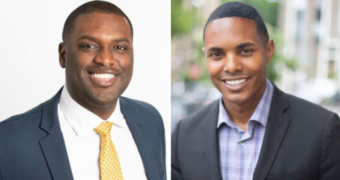 Queerty's tweet image. Mondaire Jones and Ritchie Torres become first Black, openly-gay Congressmen queerty.com/mondaire-jones…