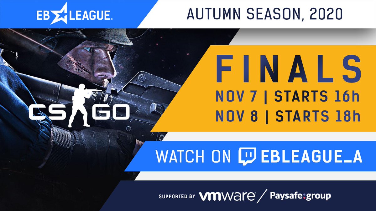 EsportBLeague's tweet photo. 🔥На 7-8 ноември ще се проведат финалите на 🏆Esports Business League🇧🇬 сезон 2!🔥

🚀Най-добрите 4 от груповата фаза по #CSGO ще се срещнат на 7ми от 16:00!

📺https://t.co/rSdViFKHZN

#esports #gaming #twitch #EBLeagueSeason2Finals #ebleague #vmware #paysafe #bellumgens https://t.co/ATqFvfFuha
