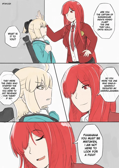 OkitaxNobu (Maou) I just want to draw some kabedon #FGO #FateGO 