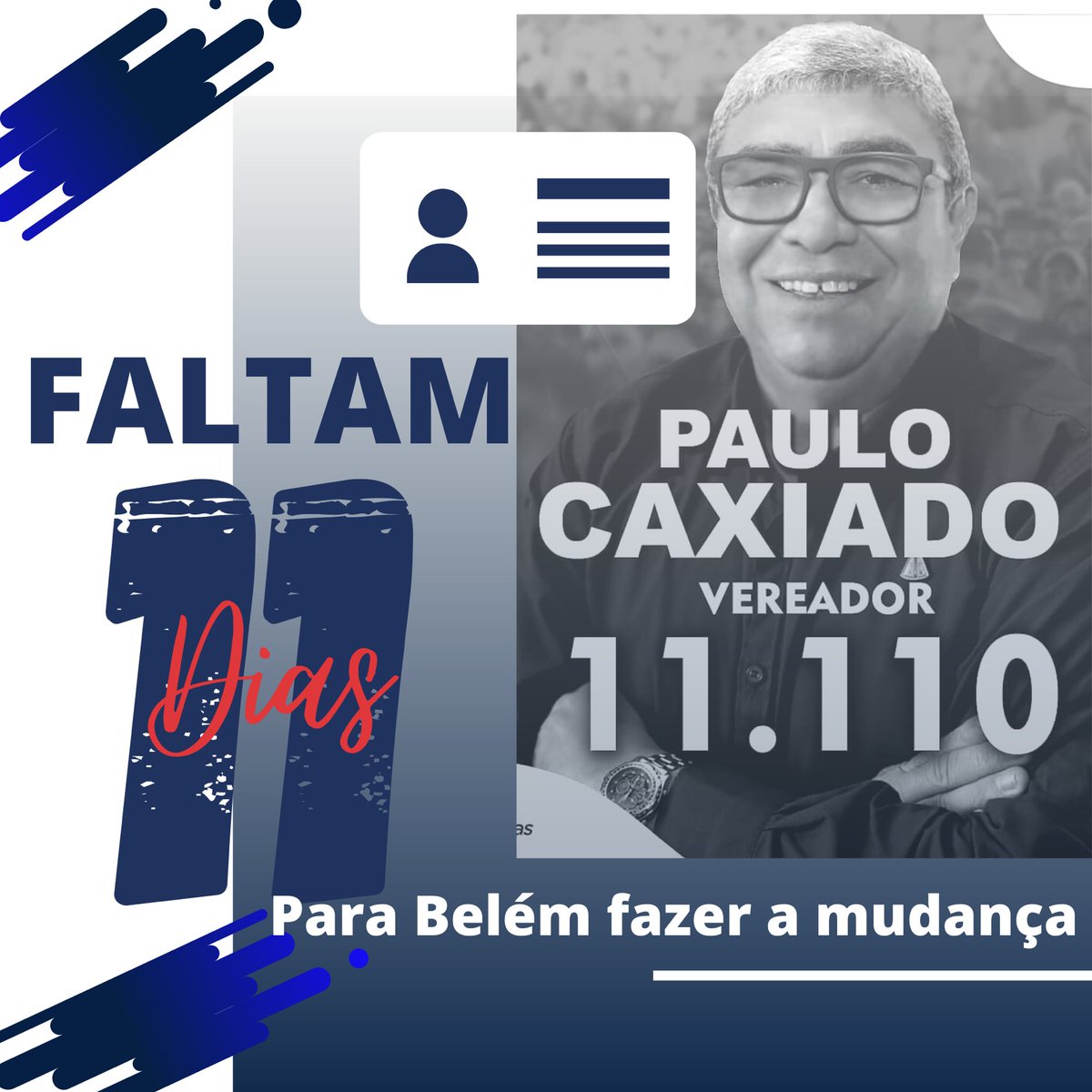 A mudança tá cada vez mais perto. Vamos juntos, não podemos parar! 
Faltam apenas 11 DIAS para fazer a mudança que tanto Belém precisa. 
Renovação, trabalho, dedicação, comprometimento com o povo, saúde , educação, esporte , emprego e renda .. estarão lado a lado com nossa gestão