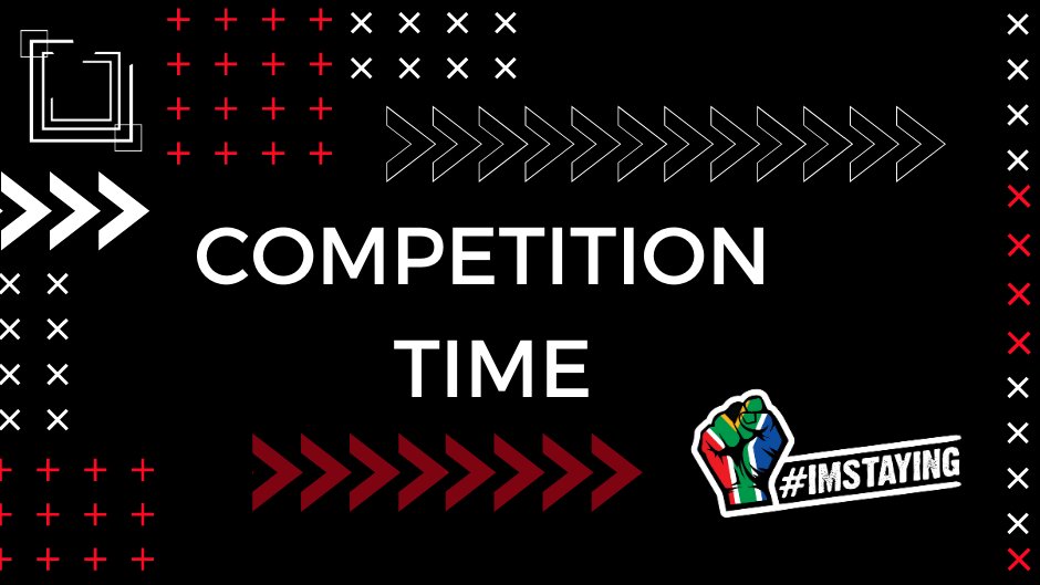 ImStayingSA's tweet photo. ARE YOU READY for a COMPETTION?
👇👇👇
A TOTAL OF R9000 WORTH OF PRIZES.

Join us at 17:00 today on Facebook for instructions on how to enter!!!

Join us on Facebook: https://t.co/iB8j2vuXgc

#Competition #Win #Prizes #ImStaying #JoinTheMovement https://t.co/6dV7wLav9M