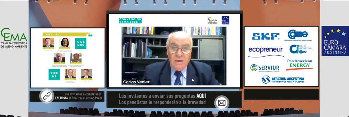 Estuvimos en el acto inaugural de la Convención CEMA 2020: "Hacia un Modelo Sostenible de Producción y Consumo en Argentina y la Experiencia Europea”. <a href="/CarlosVenier/">Carlos Venier</a>, titular del sector, disertó en uno de los paneles. 
Participá en los próximos días, acá: bit.ly/38b05M8