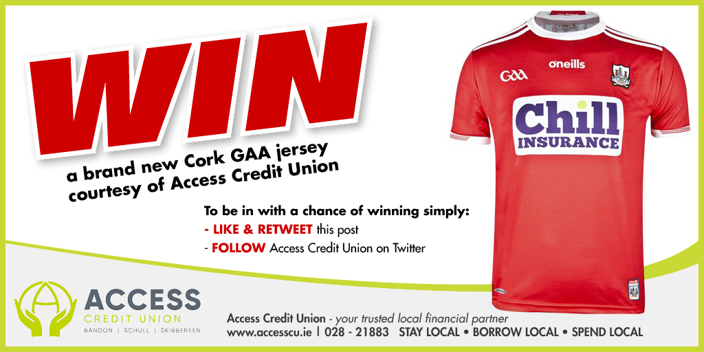SouthernStarIRL's tweet photo. 🚨 COMPETITION ALERT 🚨

WIN a brand new Cork GAA jersey courtesy of @accesscu_irl.

To be in with a chance of winning simply:

• LIKE &amp; RETWEET 
• Follow @accesscu_irl 

Access Credit Union - your trusted local financial partner

STAY LOCAL • BORROW LOCAL • SPEND LOCAL https://t.co/mkSLbqNr5Q