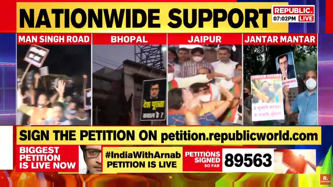 republic's tweet image. #IndiaWithArnab | &quot;&apos;They beat up my son,&apos; says Arnab as he is whisked away by the Mumbai Police. Don&apos;t know what to say. Shocked and speechless&quot;: @ARanganathan72, scientist and author republicworld.com/livetv.html