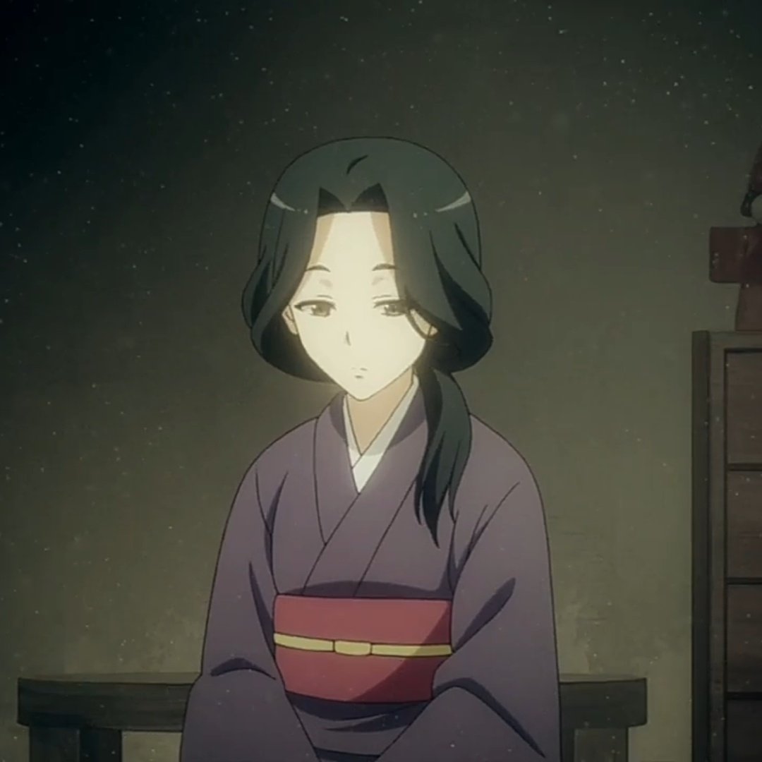 Isthereamom's tweet photo. You can see Shizue Izawa's mother in Episodes 1 and 8 of That Time I Was Reincarnated As A Slime. She's only present in two scenes in the anime and doesn't even have a name.... it still didn't stop me from crying, however. https://t.co/qKzBOnvFqG