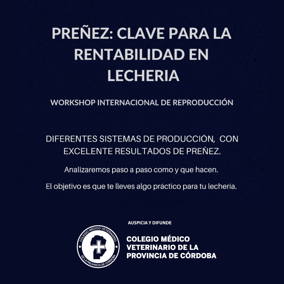 covetcordoba's tweet photo. "#Preñez: Clave para la Rentabilidad #Lechera"
Capacitación gratuita auspiciada por el #CMVPC el día jueves 26 de noviembre a las 19.30 hs. con inscripción previa https://t.co/9aiavy1qaU
