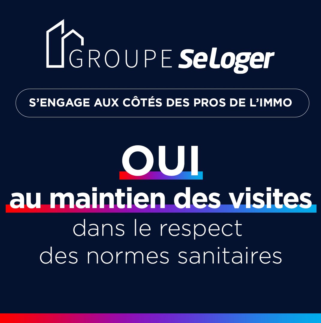 OUI au droit d’organiser des visites !
👉 Le Groupe SeLoger soutient les professionnels de l'#immobilier qui n'ont pas la possibilité d'organiser des visites de biens durant le #confinement.