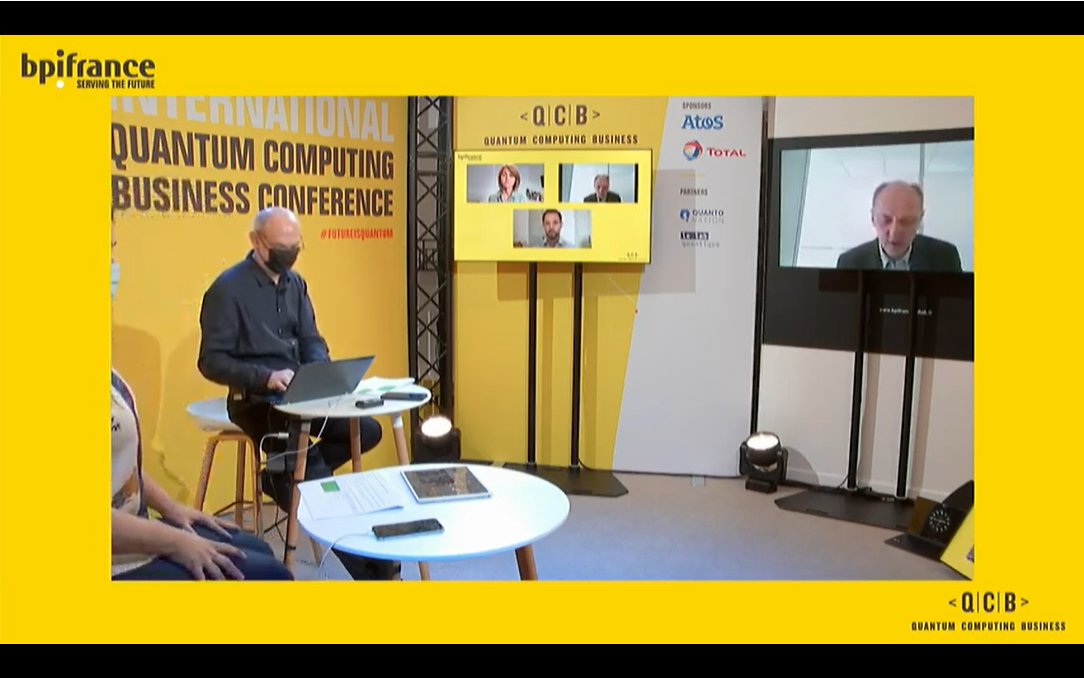 neasqc's tweet photo. Live from Quantum Computing Business conference: the panel with our project coordinator Cyril Allouche is only starting, and @neasqc has already been mentioned 😀 https://t.co/5GmQaUdQqn