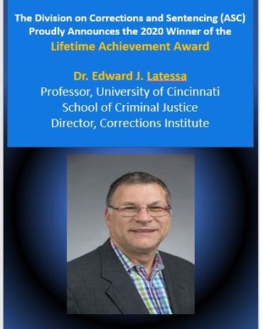 UCCorrections's tweet photo. "The Division on Corrections and Sentencing (ASC) Proudly Announces the 2020 Winner of the Lifetime Achievement Award: **Dr. Edward J. Latessa, (**University of Cincinnati). Woohoo! You are an inspiration to us all, Ed. Thank you!" #ucstrong #ucproud https://t.co/4jrpJ9Hyp7