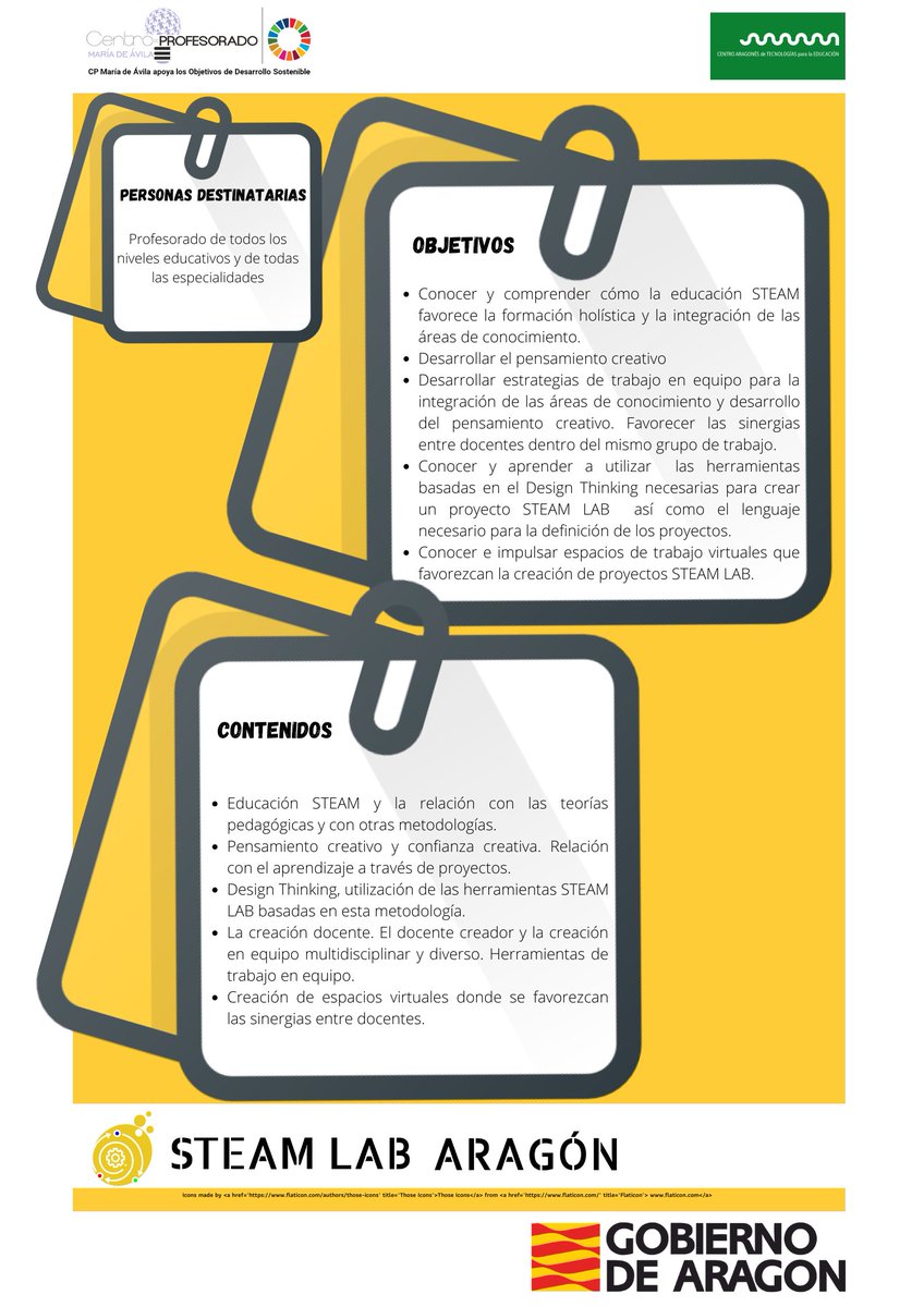 cpmariadeavila's tweet photo. Del espacio STEAM LAB ARAGÓN llega la formación STEAM LAB ONLINE
inscripción 👉 https://t.co/kAAKfQiKNK
fechas de inscripción👉 4 - 18/11/2020 
@dgafprofesorado @tonimartinez24 @gustarcef @diegoarroyom @TeresaBallestin https://t.co/hdUdc2g9Ww