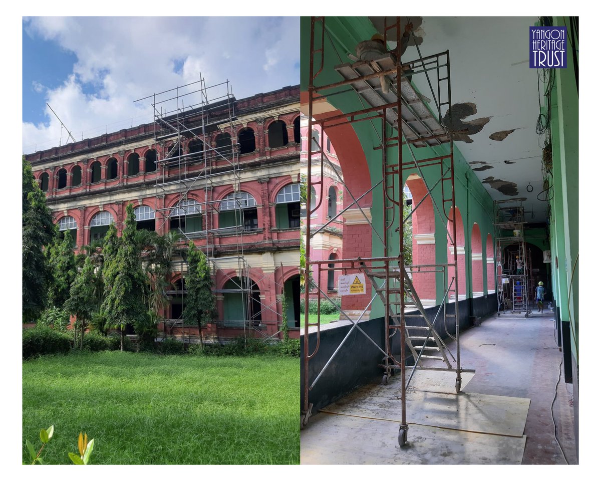 yangonht's tweet photo. The YHT Service Team is working on the former High Court (High Court of the Yangon Region side) which is one of Yangon’s most significant historic buildings. For this project, we are assisting the contractor team to understand and use good historic repair methods and processes. https://t.co/ynthkYHG9v