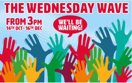 LakesForLife's tweet photo. #TheWednesdayWave started recently & is encouraging people to take part in a new campaign against loneliness among care home residents & those feeling isolated during the #pandemic. Look out for a window with the #WednesdayWave poster displayed & wave! @VamosTheatre https://t.co/wqrjePKtXU