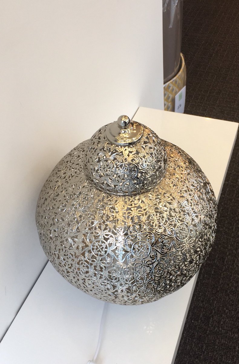sczes's tweet photo. This Moroccan style table lamp will make a real statement in any home.
Finished in shiny nickel with a patterned circular design and a pointed top, the lamp is perfect for a dining room table or kitchen.
Available from LIT in Bramhall.
Pop in to see their full collection. https://t.co/3seHSLf7Eo