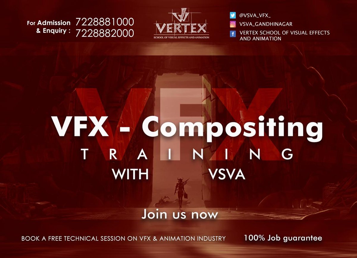 VSVA_VFX_'s tweet photo. Become a Master in VFX - Compositing Skills with VSVA
#3DAnimation #VisualEffects #VFXCourses #VFX #VFXArtist #VFXProfessional #VFXIndustry #animation #cg #videoediting #graphicdesign #bestvfxinstitute #bestanimationinstitute #CG #3D
#vfxcareer #gandhinagar #ahmedabad #Gujarat https://t.co/hwCkcLfdH2