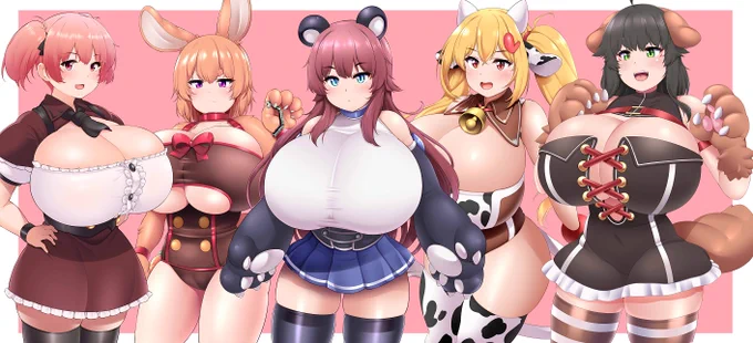 オリジナルキャラクターがいっぱい登場する巨大娘ゲーム作ってます(=^・ω・^=)おっぱいが大きいです 