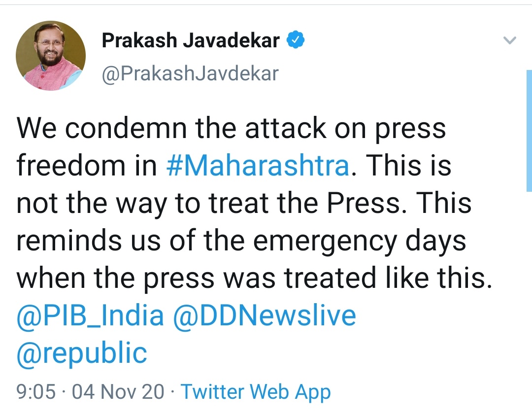 thepeeinghuman's tweet photo. All news editors &amp; BJP IT cell then : 
Arrest Rhea Chakraborty in suicide case!!!! We want justice with no proof.

All news editors &amp; BJP IT cell now :
Detention of Arnab in suicide case where he's been named in the note is murder of democracy.

Maine kaha...hypocrisy ki bhi... https://t.co/PvxcQ3OhJ5
