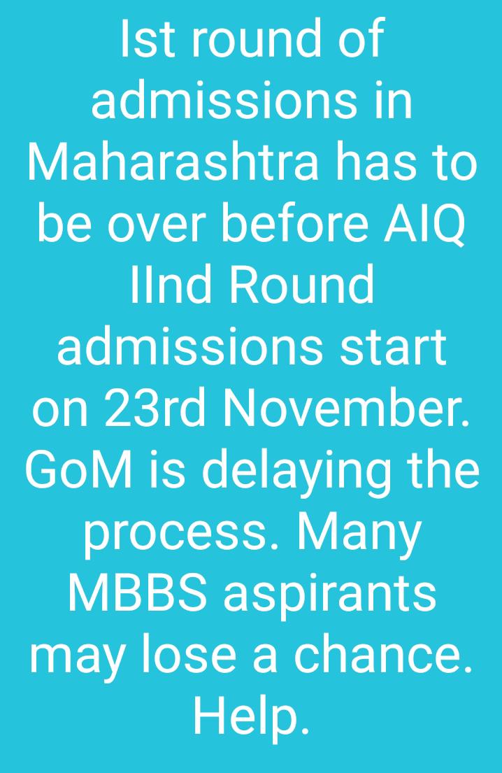 SaveMeritSaveN4's tweet photo. #SaveMeritSaveNation #SMSN #NEET #Save_2020_Batch Admission process for MBBS &amp; allied courses has started, but not in Maharashtra. GoM has yet to declare schedule for UG NEET admissions. Students &amp; parents in Maharashtra are in unwarranted distress. Please take steps. https://t.co/7dT0PCMaXh