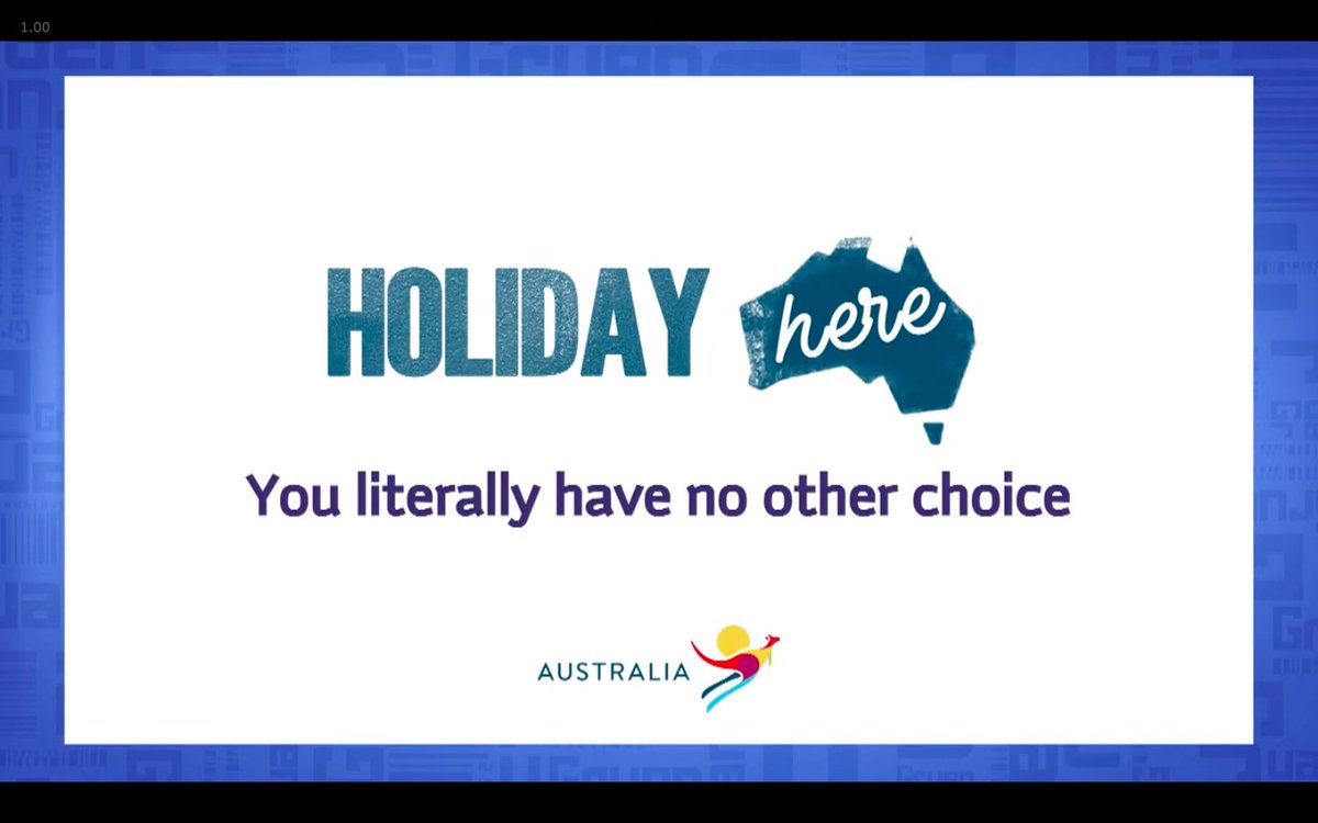 GruenHQ's tweet photo. Surprising new slogan from Tourism Australia. #Gruen https://t.co/RMhJGoYEHH